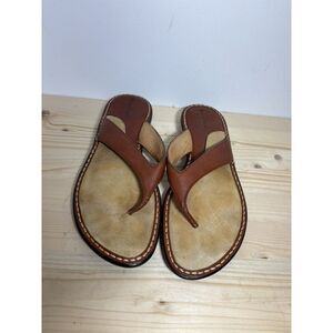 Madison Comfort Brown Leather Wedge Sandals Womans Size 8.5 U7‎